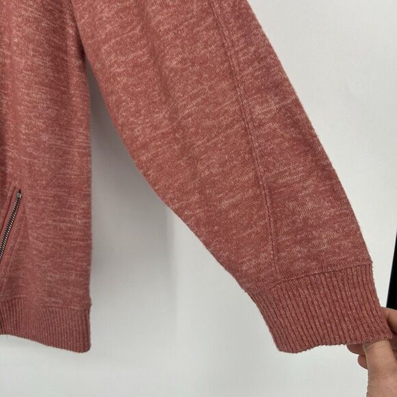 Democracy Oversized Cowl Neck Sweater Pink Slouchy Zipper Detail Size M - Picture 4 of 10